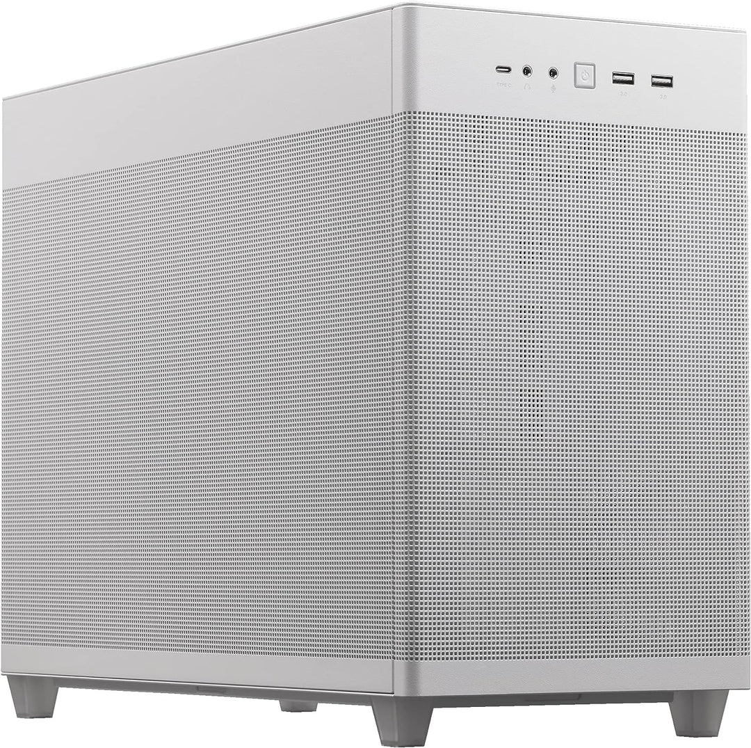 ASUS Prime AP201 MicroATX Gehäuse weiss (33 Liter, unterstützt 280- & 360-mm-Kühler, Grafikkarten bi