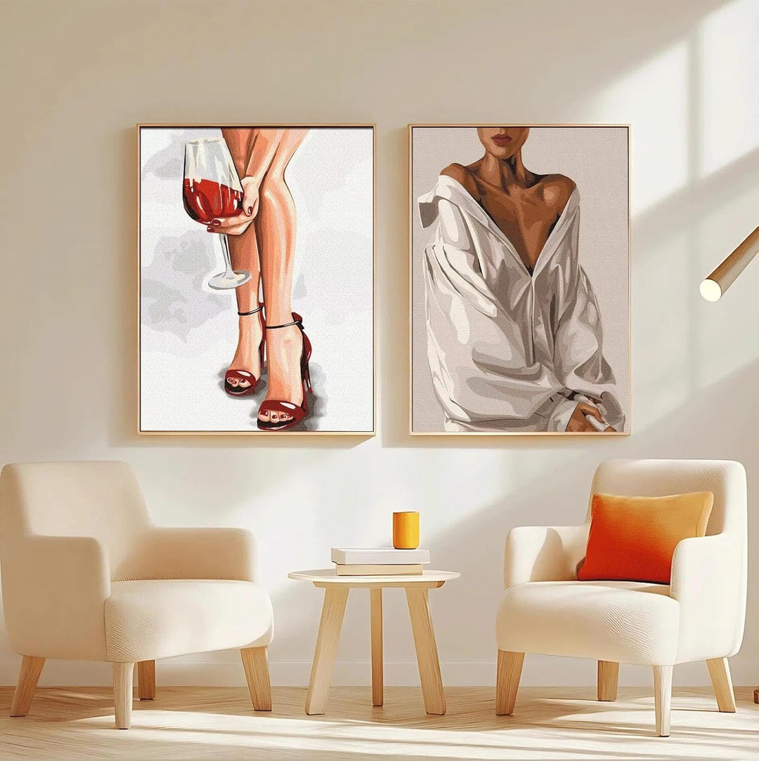 JATOK 3 Stück Malen Nach Zahlen Erwachsene, DIY Frauen Gemälde für Anfänger, Handgemalt Ölgemälde Le