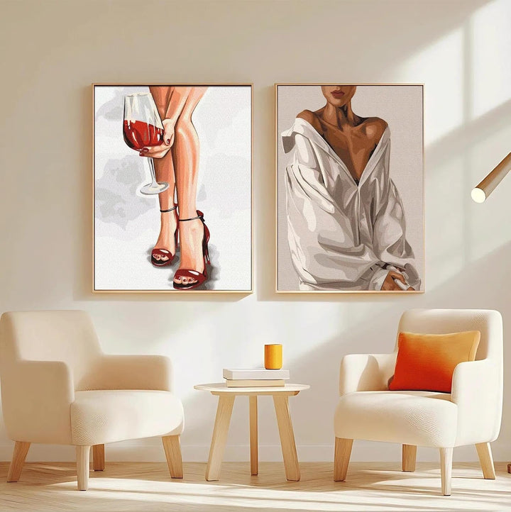 JATOK 3 Stück Malen Nach Zahlen Erwachsene, DIY Frauen Gemälde für Anfänger, Handgemalt Ölgemälde Le