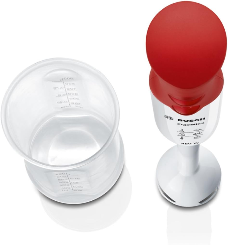Bosch Hausgeräte MSM64010 ergonomischer Stabmixer mit Kunststoff-Mixfuss mit QuattroBlade, 450 Watt