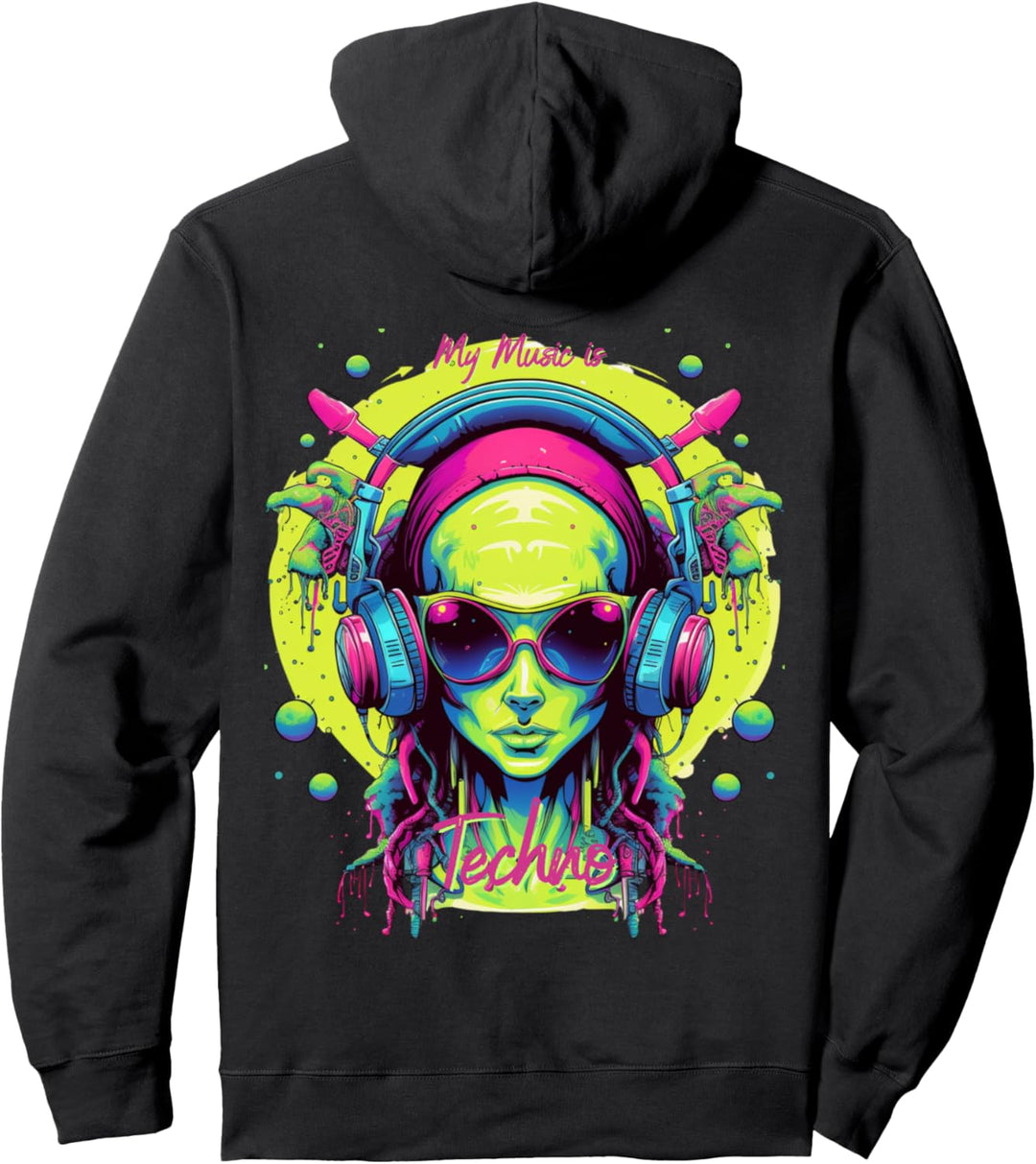 My Music is Techno | Rave | Merch | Bass | Festival Pullover Hoodie