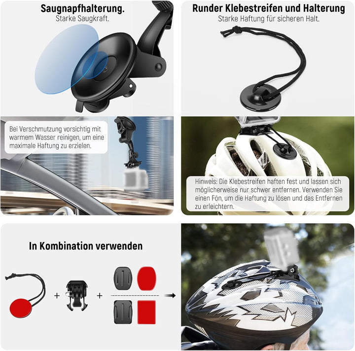 NEEWER Verbessertes 50 in 1 Action Kamera Zubehörset Kompatibel mitGoPro Hero 12 11 10 9 8 Max 7 6 5