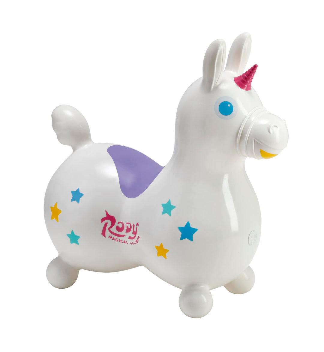 GYMNIC Rody Magisches Einhorn weiss – Aufblasbares Reiteinhorn für Kinder ab 3 Jahren, dynamisches u