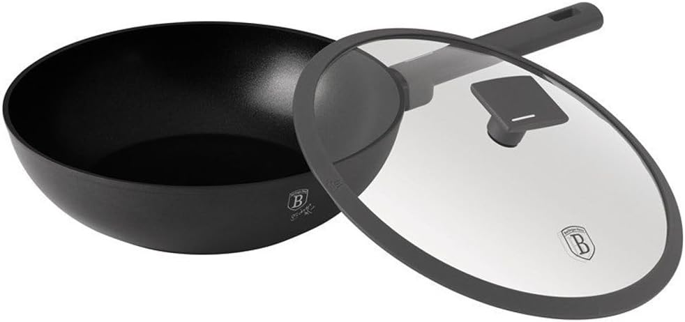 Berlinger Haus Antracit Collection Wok mit Deckel und abnehmbarem Griff Ø 28 cm