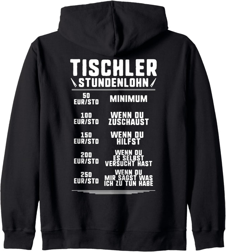 Stundenlohn Tischler Kapuzenjacke