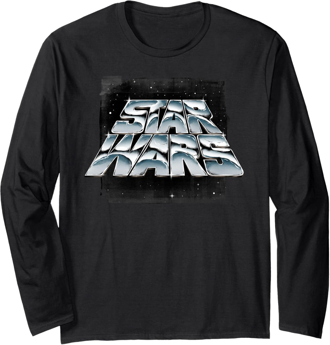 Star Wars Chrome Slant Logo Langarmshirt