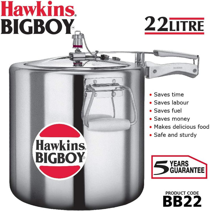 Hawkings Bigboy Schnellkochtopf aus Aluminium 22 Litre, 22 Litre