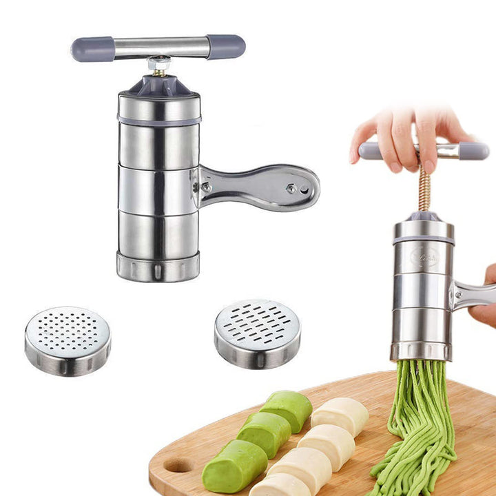 Nudelmaschine,Manuelle Nudelpresse aus Edelstahl,Tragbare Nudelpresse,Spaghetti-Maschine mit 5 Nudel