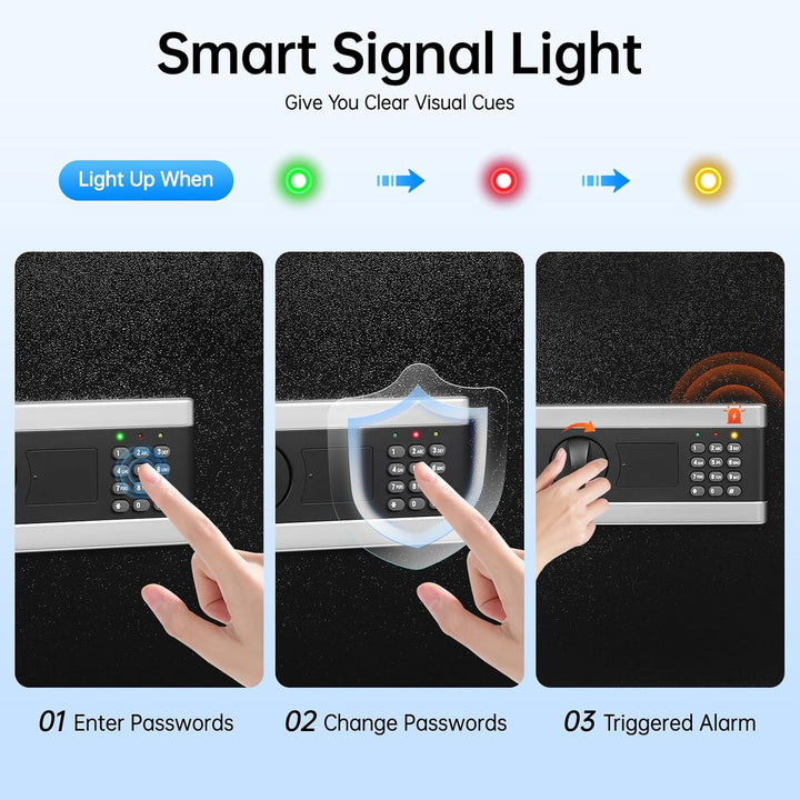 Safe Tresor 3 Etagen Hotelsafe mit Digital Kombination und 2 Schlüssel Elektronischem Möbeltresor fü