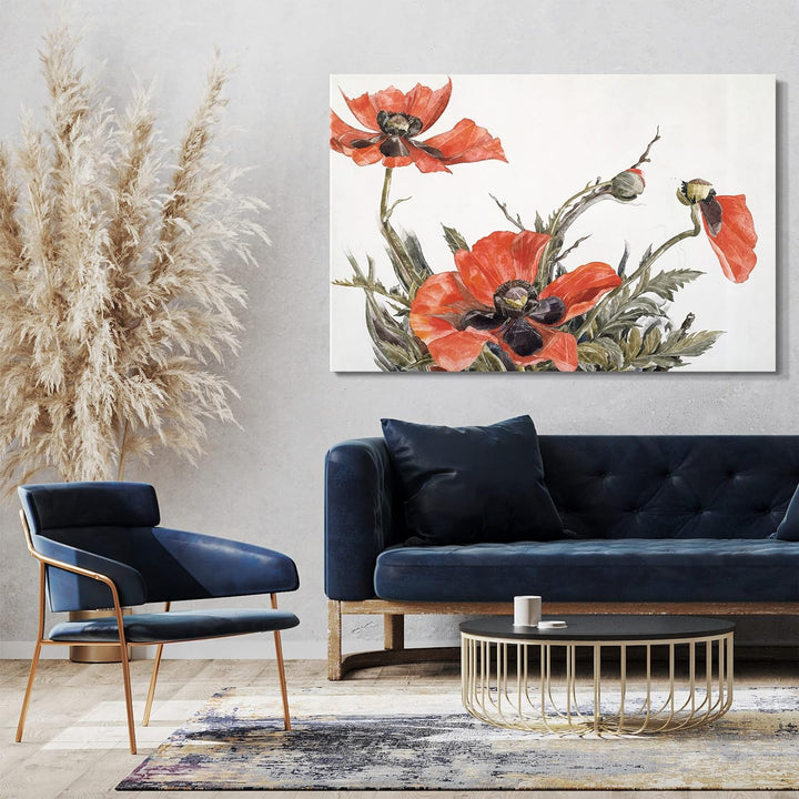 Printed Paintings Leinwand (100x70cm): Charles Demuth - Rote Mohnblumen 100x70 cm, 100x70 cm