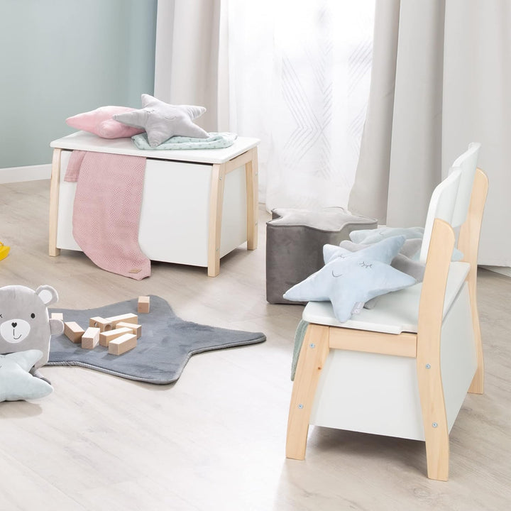 roba Kindertruhenbank, aus Massivholz und MDF gefertigt, Rücken und Sitzfläche bicolor Kindertruhenb