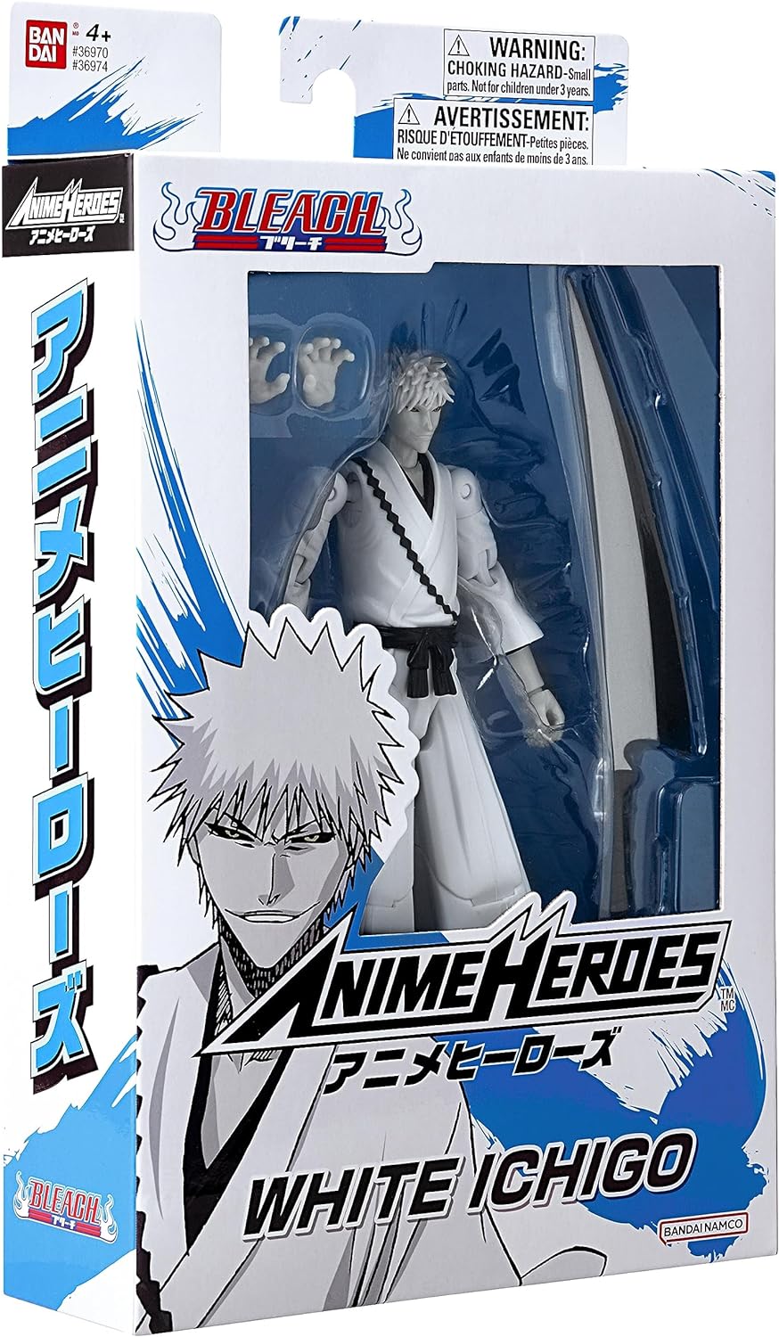 BANDAI Anime Heroes Ichigo Kurosaki White Actionfigur | 17 cm bewegliche weisse Ichigo Anime-Figur M