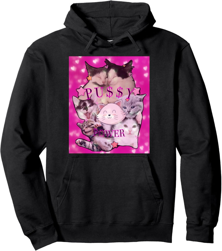 Pussy Power girly baby kittens, cats Pullover Hoodie