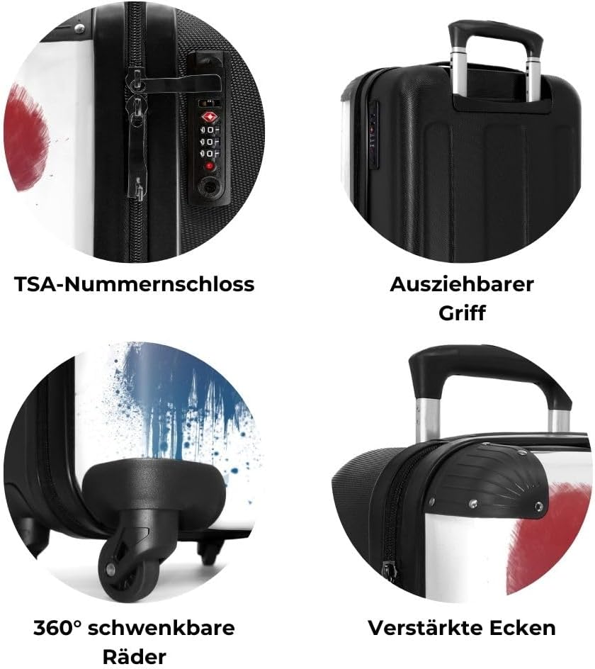 NoBoringSuitcases.com® Koffer Handgepäck Trolley Rollkoffer Kleine Reisekoffer mit 4 Rollen - Panda