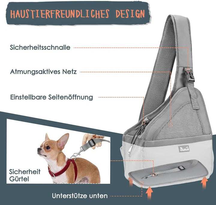 Eyein Hundefreundlich Tragetücher Hunde, Hände frei Reisetasche für kleine Haustiere mit verstellbar