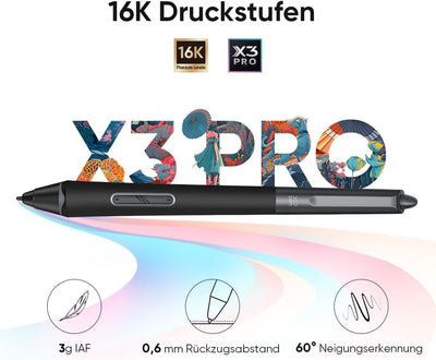 XPPen Grafiktablett Deco Pro MW Gen.2 Bluetooth 5.0 Grafiktablett ohne Display, 16K(16384) Druckstuf