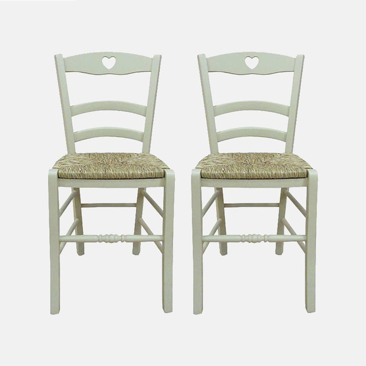 Dmora Set aus 2 klassischen Holzstühlen, für Esszimmer, Küche oder Wohnzimmer, Made in Italy, cm 45x
