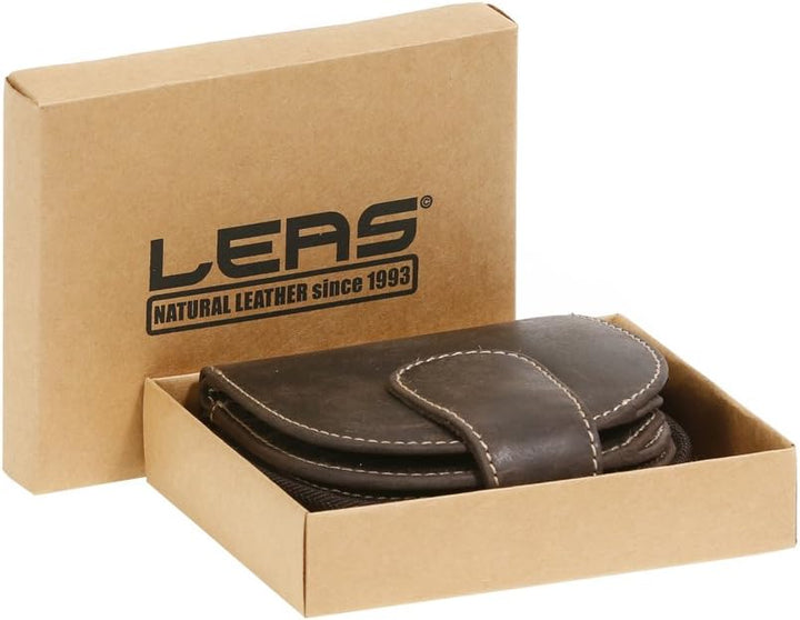 LEAS Damenbörse kompakt halbrund mit Geschenkbox Echt-Büffel-Leder, braun Vintage-Collection