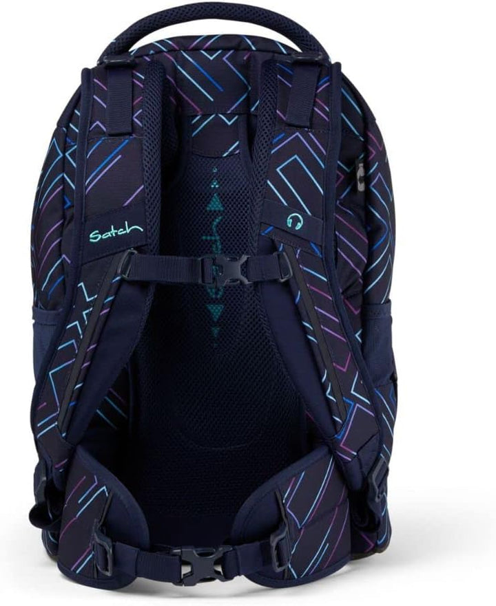 Satch Pack Schulrucksack Set 2tlg. mit Schlamperbox Purple Laser, Purple Laser
