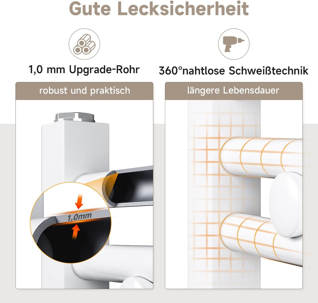 Badheizkörper Elektrisch Weiss 1150x600 mm Gebogen Handtuchwärmer Handtuchheizkörper Elektrisch mit