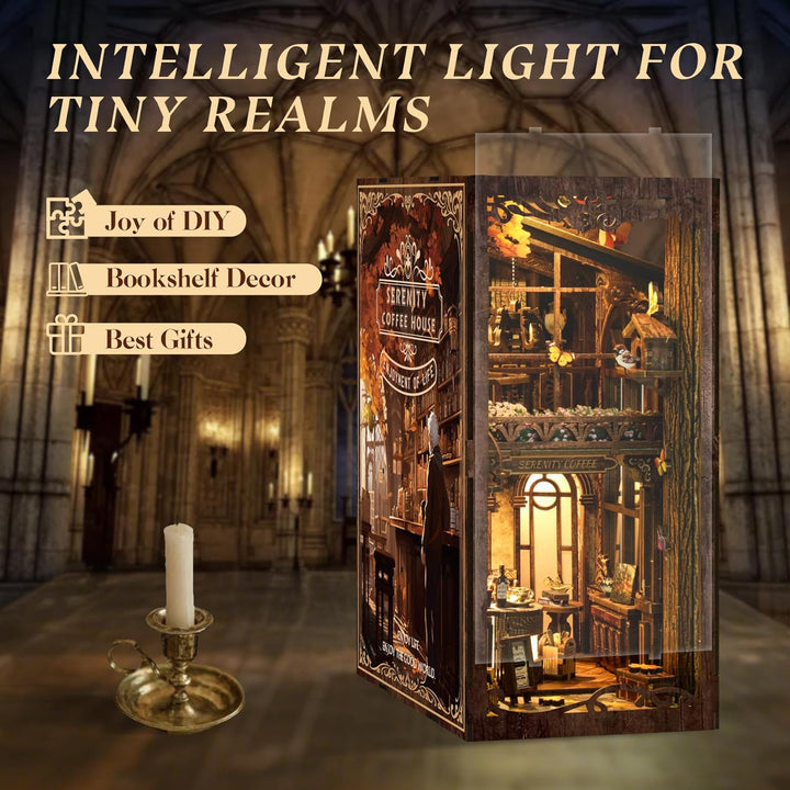 LUMYCE Book Nook Kit für Erwachsene Holzpuzzle DIY Miniatur Haus 3D Puppenhaus - Buchstütze für Büch