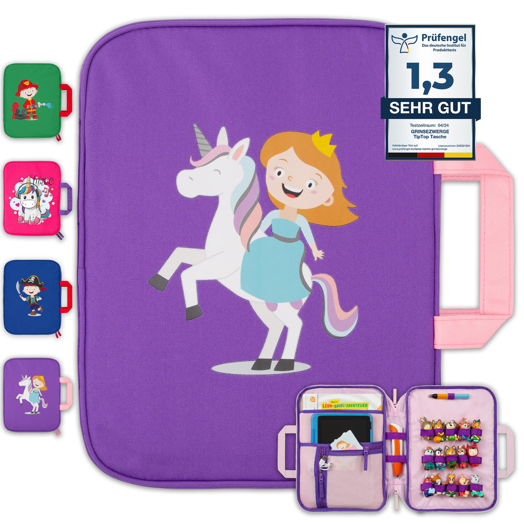 GRINSEZWERGE Tasche für Edurino & Tonie Figuren, TipToi Stift und Kinder Tablet | Sammel-Mäppchen mi