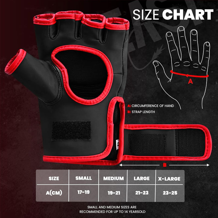 BEASTRAGE MMA Handschuhe für Männer und Frauen,Martial Arts Mitts Grappling Sparring,Ventilated Palm