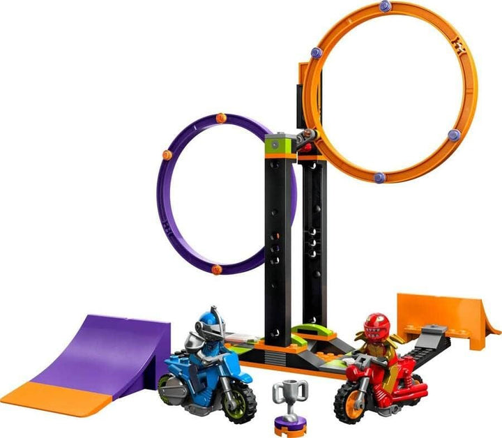 LEGO 60360 City Stuntz Kreisende Reifen-Challenge, 1 oder 2 Spieler Wettbewerbe mit selbstfahrendem