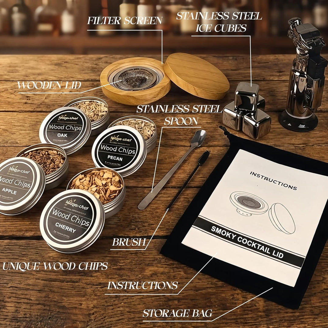 RoseFlower Cocktail Smoker Set, Nostalgie Smoker Set für Whiskey, Getränke, Bourbon, Steak, Fisch un