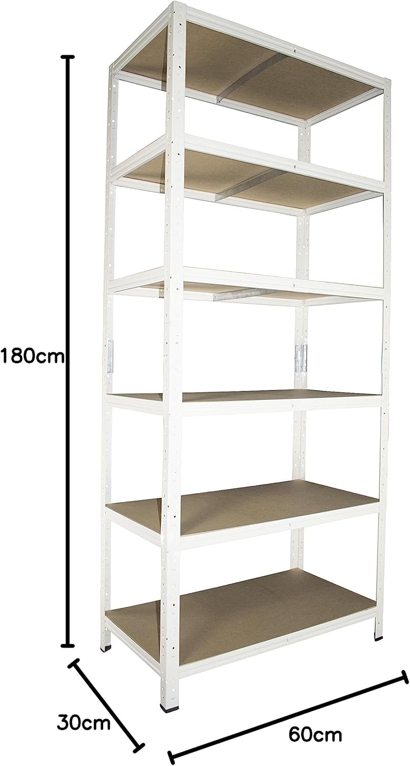 shelfplaza® 180x60x30cm Home Schwerlastregal weiss/Metallregal mit 6 Böden/Kellerregal Metall, Garag