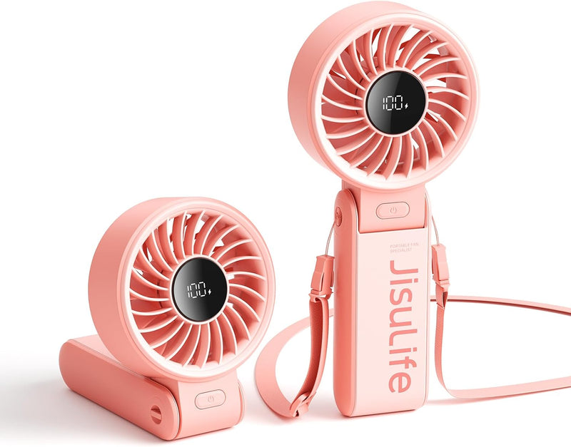 JISULIFE Handventilator Life7,2024 Leistungsstarker tragbarer Ventilator mit LED Anzeige, 19.5 Stund