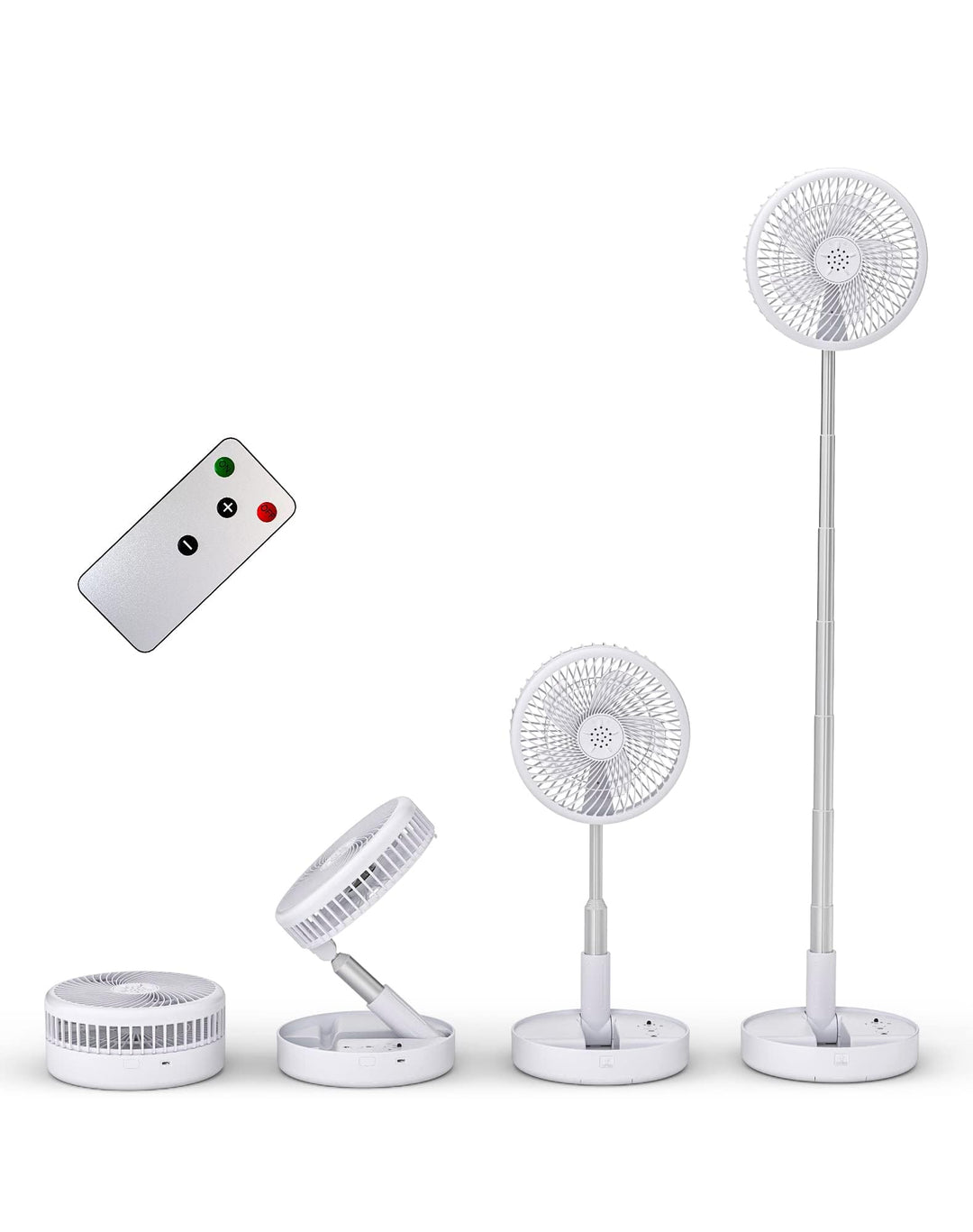 Primevolve 7.7" Ventilator Faltbarer mit Fernbedienung, 7200mAh Akku USB Standventilator Fan Tragbar