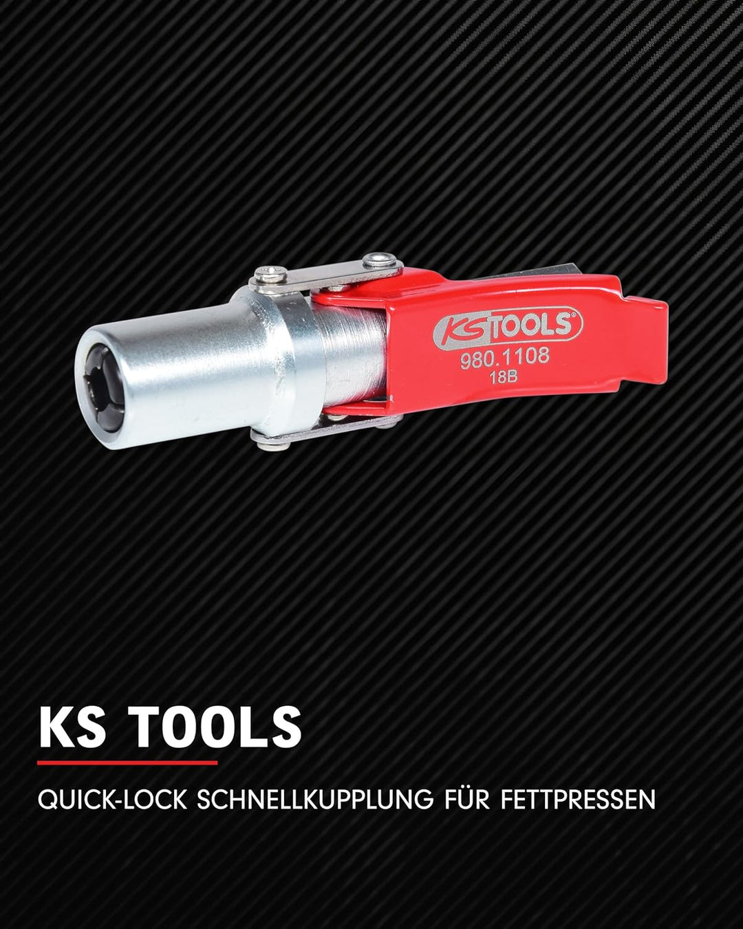 KS Tools 980.1108 Quick-Lock Schnellkupplung für Fettpressen,
