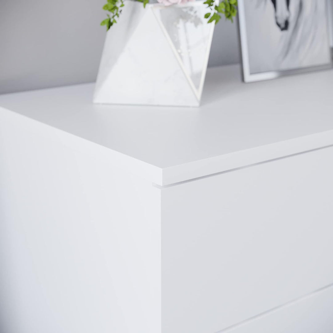 Vida Designs, weisse Kommode mit 4 Schubladen und Metallgriffen, Schlafzimmermöbel, Weiß