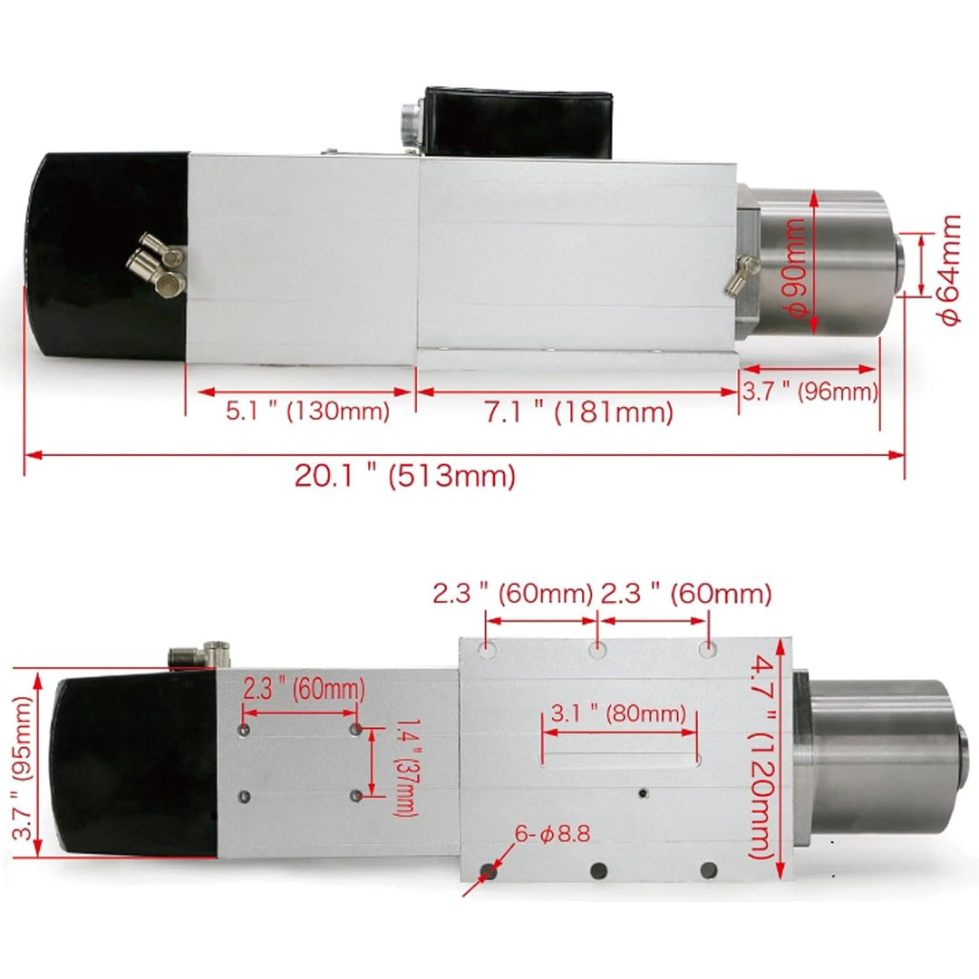 RATTMMOTOR CNC Spindel Kit, 4.5Kw ATC Automatischer Werkzeugwechsel-Spindelmotor BT30 220V Luftkühlu