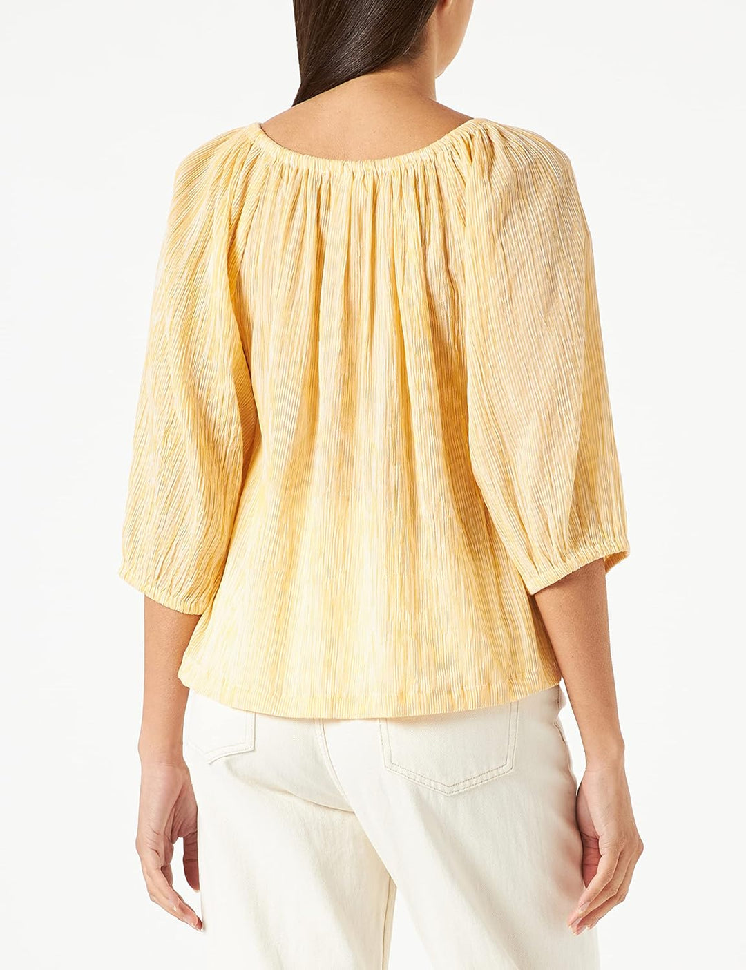 PART TWO Damen Ingeborgpw Bl Blouse Relaxed Fit Bluse 40 Amber Yellow Stripe, 40 Amber Yellow Stripe
