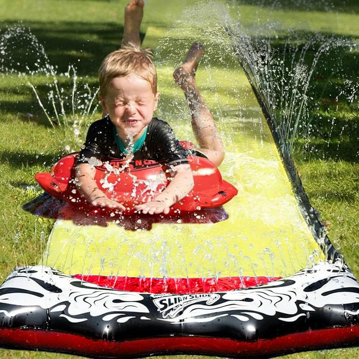 18ft/550cm Wasserrutsche Garten für Kinder, Rasen Wasserrutschen mit Bodyboards, Wasserrutschmatte m