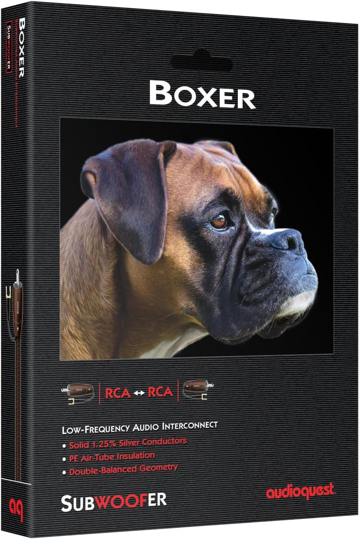 AudioQuest 3m Boxer RCA Audiokabel Schwarz - Audiokabel (RCA, RCA, 3 m, schwarz)