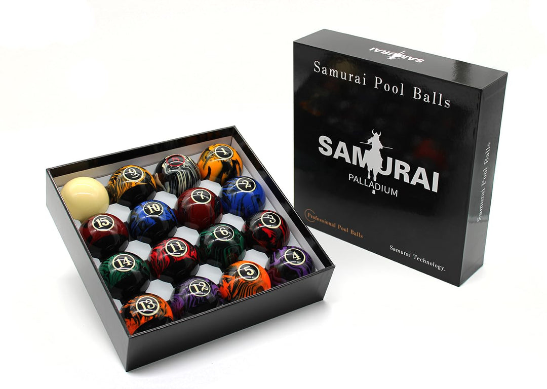 Billardkugeln Kugelset Samurai Palladium Black Style, Pool, 57.2 mm