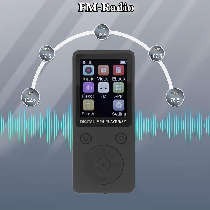 MP3 Player mit Bluetooth 5.0, 64GB Tragbarer MP4 Musikplayer mit 1,8 Zoll Farbbildschirm, Integriert