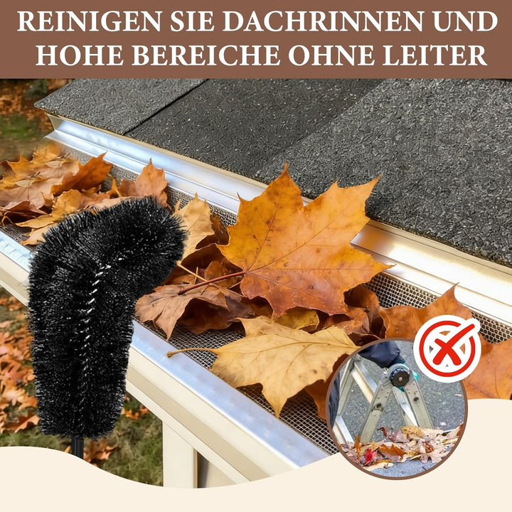Gutter Reinigungsbürste Kit, Ausziehbare Dachbürste, Gebogenes Designwerkzeug, Geeignet für die Rein