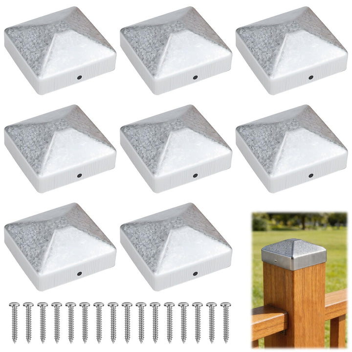 8 Stk Pfostenkappe 7x7cm,Zaunpfosten Kappen,Bodenhülsen für Holzpfosten 7x7cm, Zaun Abdeckkappen,Pfo
