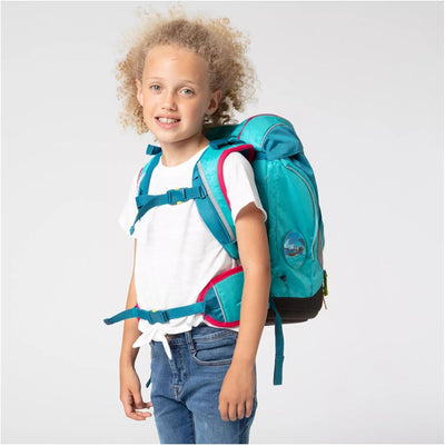ergobag pack Set ergonomischer Schulrucksack, Set 6-teilig 20 Largo Bärgasus Glow - Lila