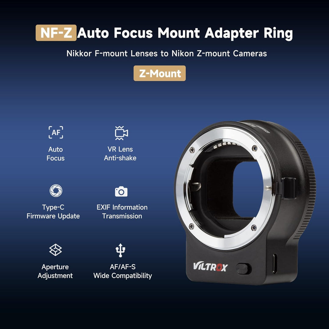 VILTROX NF-Z FTZ Objektivadapter Auto Focus Ring Mount Adapter Objektivkonverter Kompatibel für Niko