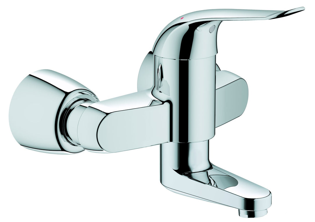 GROHE Waschtisch Einhebelmischer Euroeco Spezial, Wandmontage, EcoJoy, 120 mm, verchromt 32768000, 1
