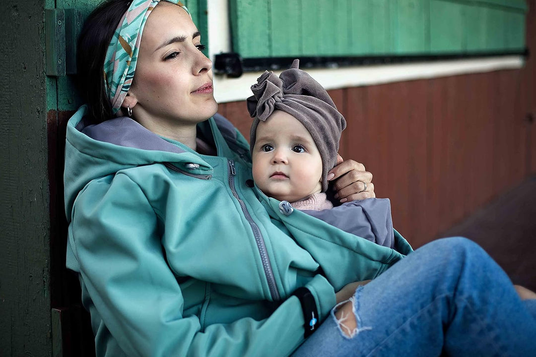 fun2bemum Enigma 5in1 BACK/FRONT Softshell Jacke,Tragejacke, Babytragejacke,Schwangerschaftsjacke M