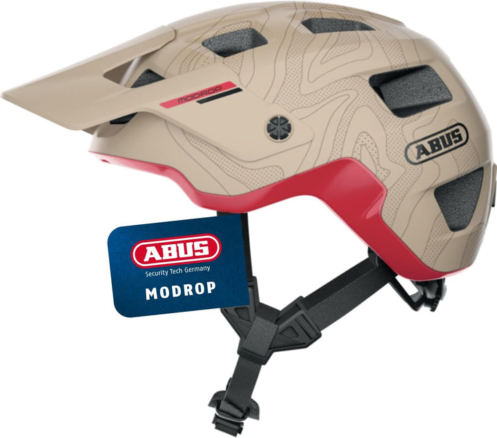 ABUS MTB-Helm MoDrop - robuster Fahrradhelm mit guter Belüftung für Mountainbiker - individuelle Pas