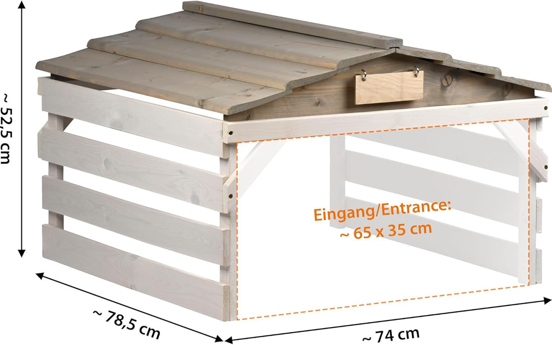 dobar® Mähroboter Garage aus Holz mit abnehmbarem Dach - Rasenroboter Unterstand mit individualisier