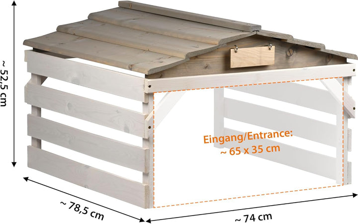dobar® Mähroboter Garage aus Holz mit abnehmbarem Dach - Rasenroboter Unterstand mit individualisier