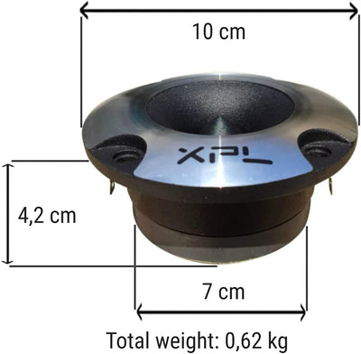 XPL 2 XTW2501 Ultra Slim hochtöner mit 100 watt rms und 200 watt max 10 cm Durchmesser 4" und 100 db